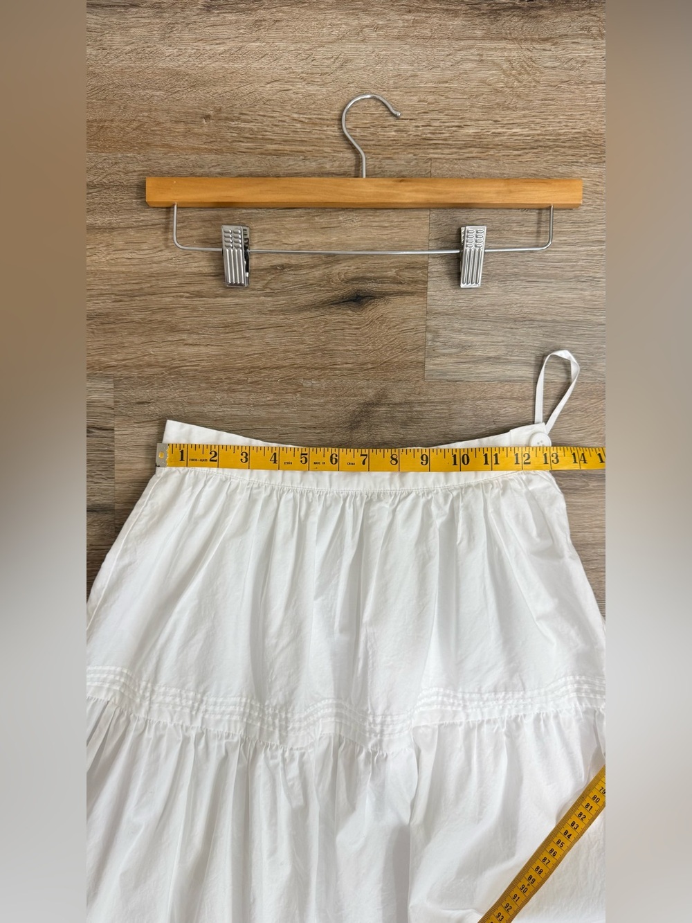 o.p.t Beth Cotton Skirt White Size 2 Tiered Eyelet Maxi Midi Cottagecore XS-S - Picture 8 of 10